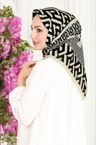 moda selvim Scarf 125IPK758 Black&Vision - Thumbnail