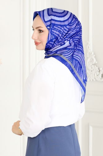 moda selvim Scarf 126IPK758 Indigo - Thumbnail