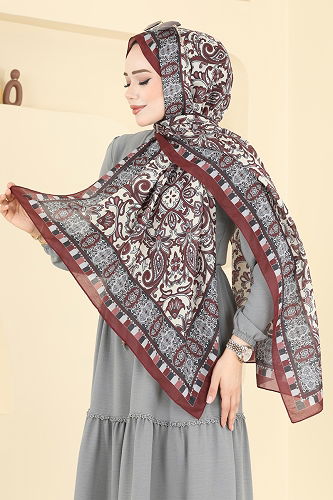 moda selvim شال خمري 1305AFV475 - Thumbnail