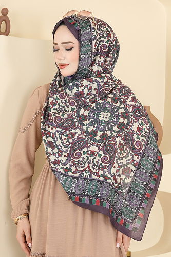 moda selvim Scarf 1305AFV475 Dark Lilac - Thumbnail