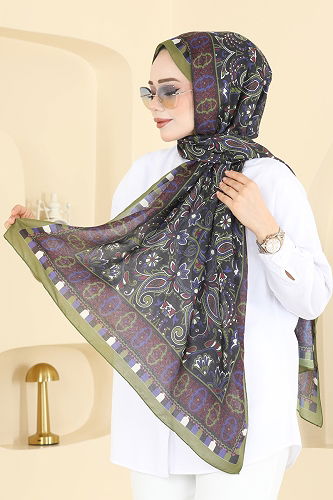 moda selvim Scarf 1305AFV475 Khaki - Thumbnail