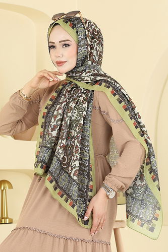 moda selvim Scarf 1305AFV475 Oil Green - Thumbnail