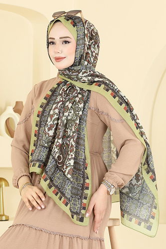 moda selvim شال أخضر 1305AFV475 - Thumbnail