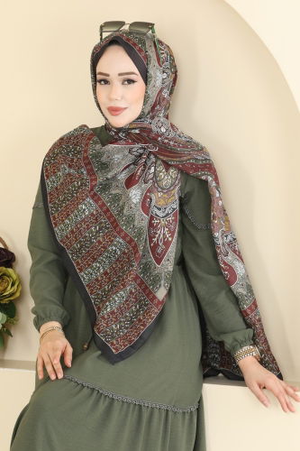 A.F.V. - Scarf 1306AFV475 Burgundy & Black