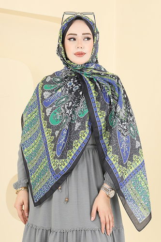 moda selvim Scarf 1306AFV475 Green&Saks - Thumbnail