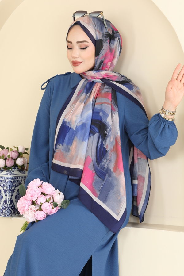 Modaselvim Shawls Scarf 130ART1138 Navy Blue