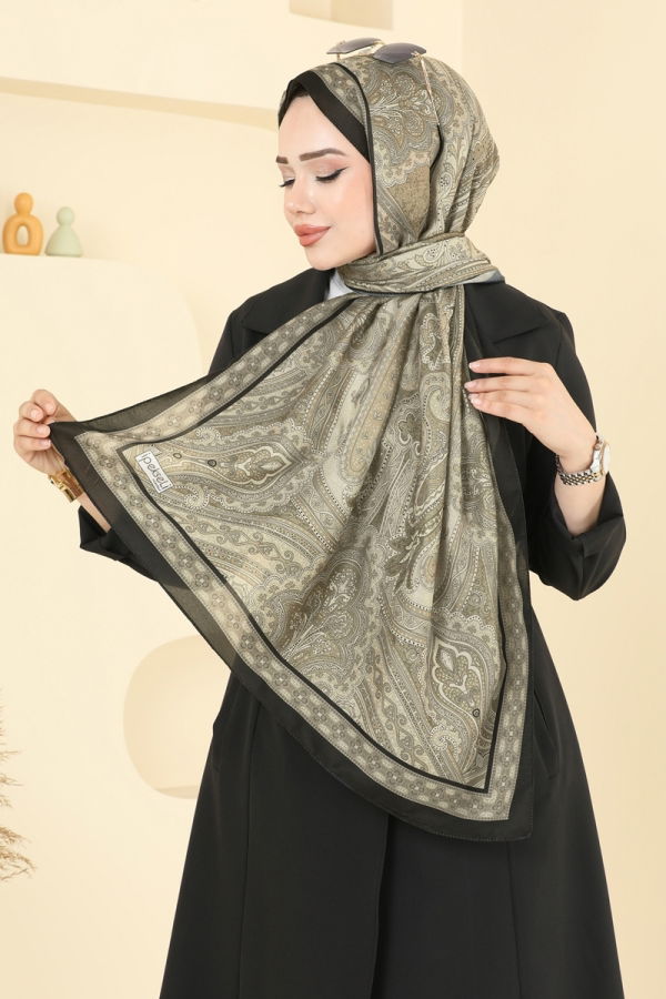 Modaselvim شالات شال بيج وأسود 130IPK758