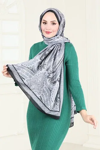 moda selvim Scarf 130IPK758 Black - Thumbnail