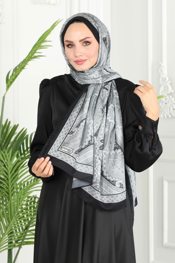 Modaselvim Shawls Scarf 130IPK758 Black&Grey