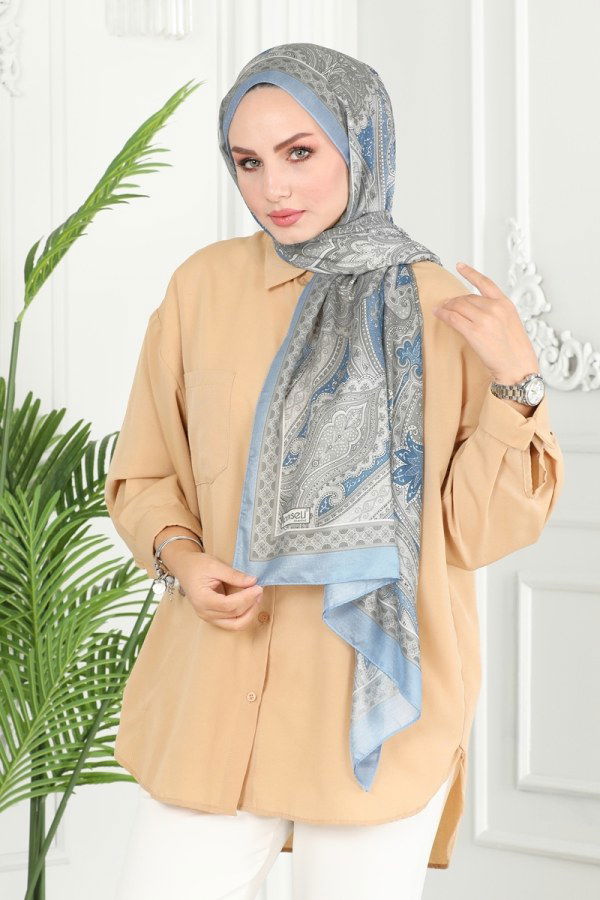 Scarf 130IPK758 Blue&Grey - 3