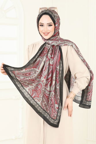 I.P.K. - Scarf 130IPK758 Dark Burgundy & Black