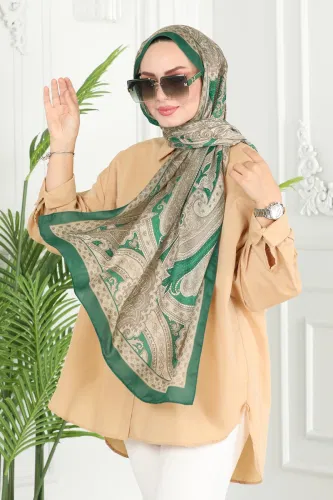 moda selvim Scarf 130IPK758 Emerald & Vision - Thumbnail