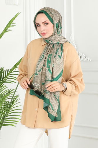 moda selvim Scarf 130IPK758 Emerald & Vision - Thumbnail