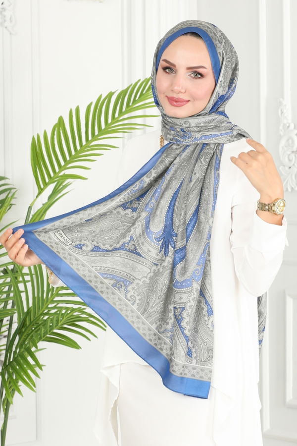 Modaselvim Shawls Scarf 130IPK758 Indigo&Grey