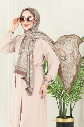 moda selvim Scarf 130IPK758 Light Brown - Thumbnail