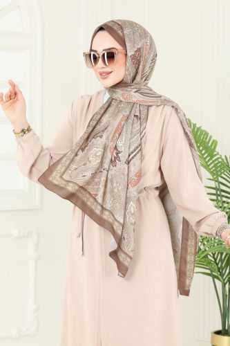 moda selvim Scarf 130IPK758 Light Brown - Thumbnail