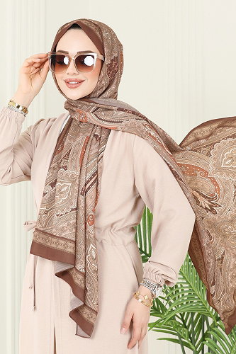 moda selvim Scarf 130IPK758 Light Brown - Thumbnail