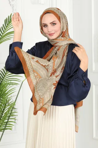 moda selvim Scarf 130IPK758 Oranj&Vision - Thumbnail