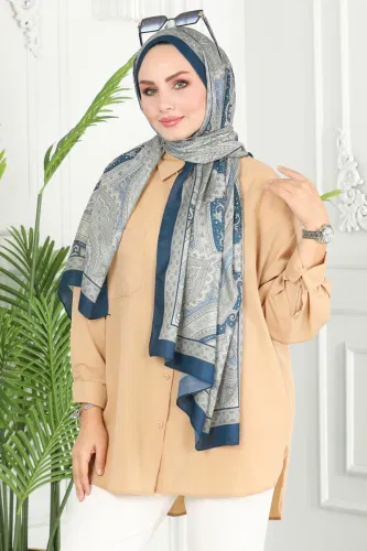 I.P.K. - Scarf 130IPK758 Petroleum&Grey