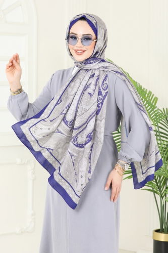 moda selvim شال أرجواني 130IPK758 - Thumbnail