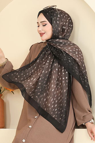 moda selvim Scarf 131ART1138 Black - Thumbnail