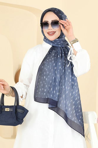 moda selvim شال كحلي 131ART1138 - Thumbnail