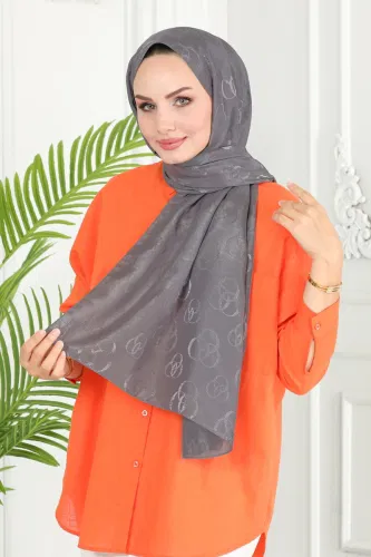 moda selvim Scarf 131IPK758 Anthracite - Thumbnail