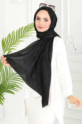 moda selvim Scarf 131IPK758 Black - Thumbnail