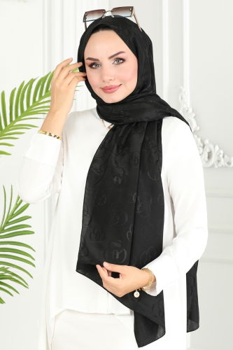 moda selvim Scarf 131IPK758 Black - Thumbnail