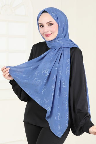 moda selvim Scarf 131IPK758 Blue - Thumbnail