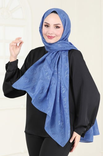 moda selvim Scarf 131IPK758 Blue - Thumbnail