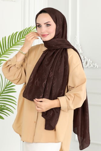 moda selvim Scarf 131IPK758 Brown - Thumbnail