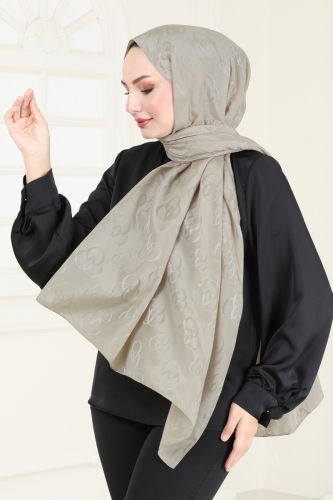 moda selvim Scarf 131IPK758 Dark Beige - Thumbnail