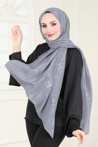 moda selvim Scarf 131IPK758 Dark Gray - Thumbnail