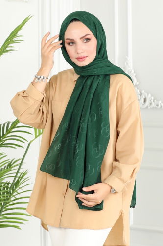 moda selvim Scarf 131IPK758 Emerald - Thumbnail