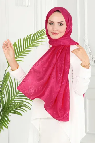 moda selvim Scarf 131IPK758 Fuchsia - Thumbnail