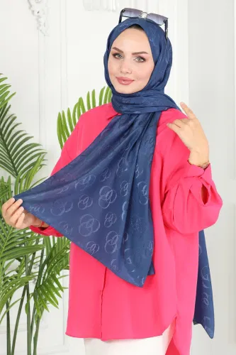 moda selvim Scarf 131IPK758 Indigo - Thumbnail