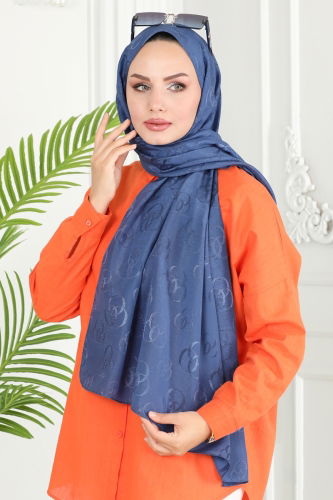 moda selvim Scarf 131IPK758 Light Indigo - Thumbnail