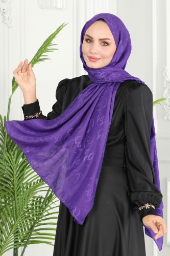 moda selvim Scarf 131IPK758 Purple - Thumbnail