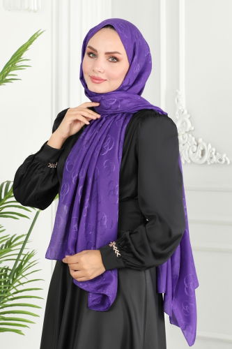 moda selvim Scarf 131IPK758 Purple - Thumbnail