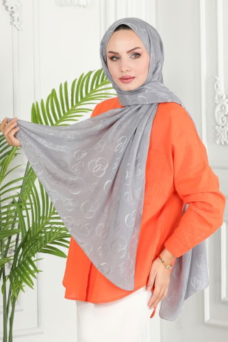 moda selvim Scarf 131IPK758 Silver - Thumbnail