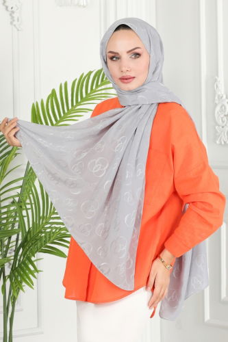 moda selvim Scarf 131IPK758 Silver - Thumbnail