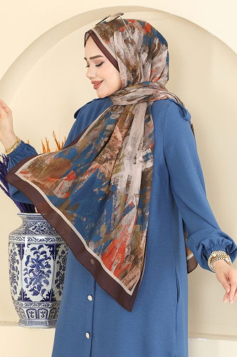 moda selvim Scarf 132ART1138 Bitter Brown - Thumbnail