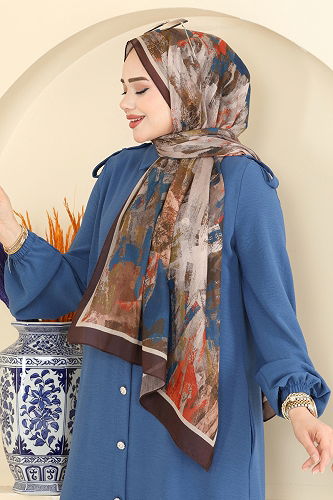 moda selvim Scarf 132ART1138 Bitter Brown - Thumbnail