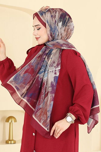 moda selvim شال خمري 132ART1138 - Thumbnail