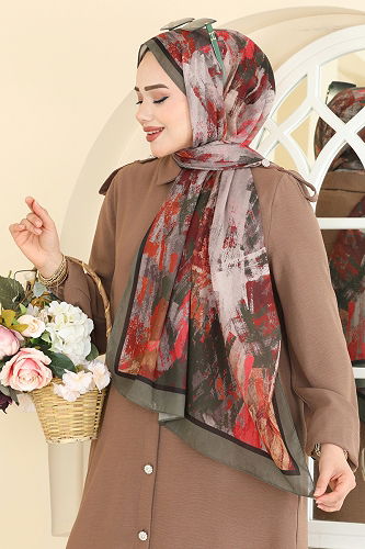 moda selvim Scarf 132ART1138 Khaki - Thumbnail