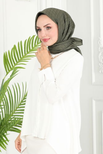 moda selvim Scarf 132IPK758 Khaki - Thumbnail