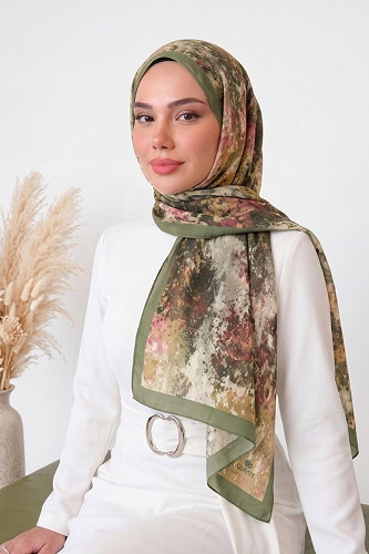 moda selvim شال أخضر عشبي 133ARTK1207 - Thumbnail