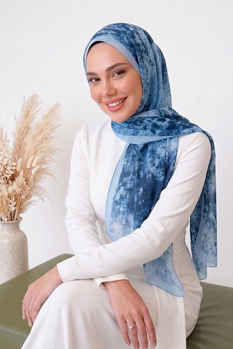 moda selvim شال أزرق فاتح 133ARTK1207 - Thumbnail