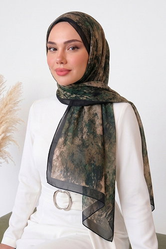 moda selvim Scarf 133ARTK1207 Black - Thumbnail